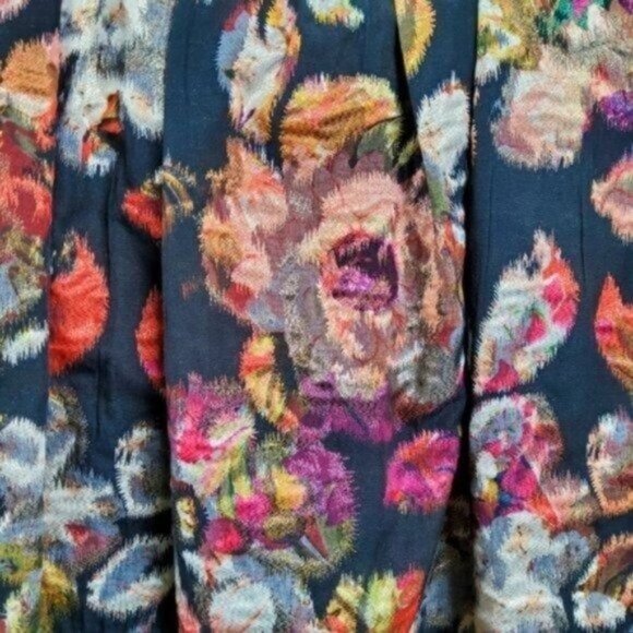 Anthropologie Liefsdottir Metallic Floral Dress Black Size 4 - Picture 8 of 8